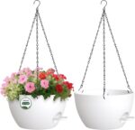 Self-Watering Hanging Flower Pots, Set of 3, with Iron Chains