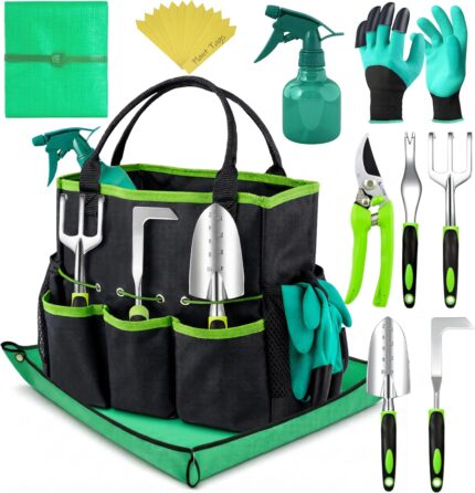Gardening Hand Tool Set with Ergonomic Grips