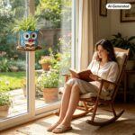 Owl-Shaped Planter with Drainage Hole for Small Plants