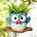 Owl-Shaped Planter with Drainage Hole for Small Plants