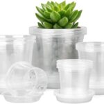 Plastic Plant Pots with Saucers