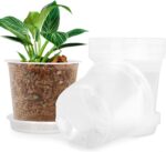 Plastic Plant Pots with Saucers